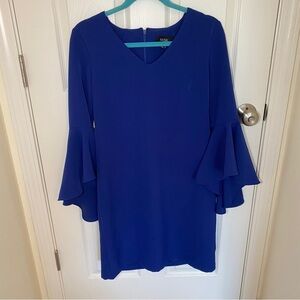 Royal blue flare sleeve dress from MSK